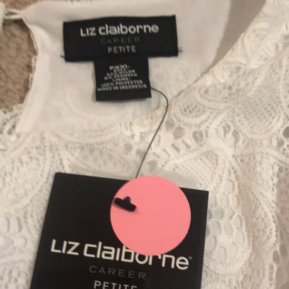 Liz Claiborne Women’s white top shirt sleeve PXXL NWT - Picture 4 of 6